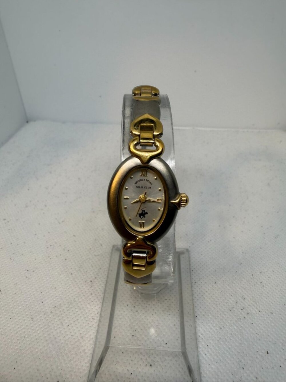Beverly Hills Polo Club Vintage Silver Gold Plated White Dial 30mm Women's Watch